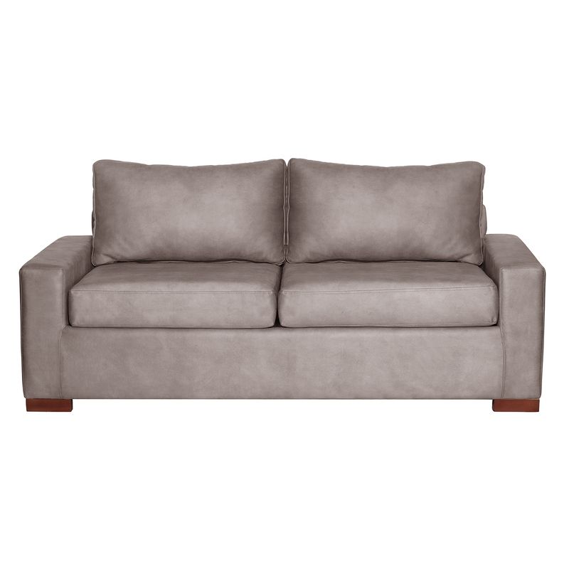 LATAM HOME - Sofá Livorno 3 Cuerpos Cuero Kentucky Gris