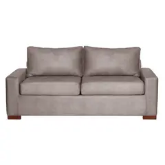 LATAM HOME - Sofá Livorno 3 Cuerpos Cuero Kentucky Gris