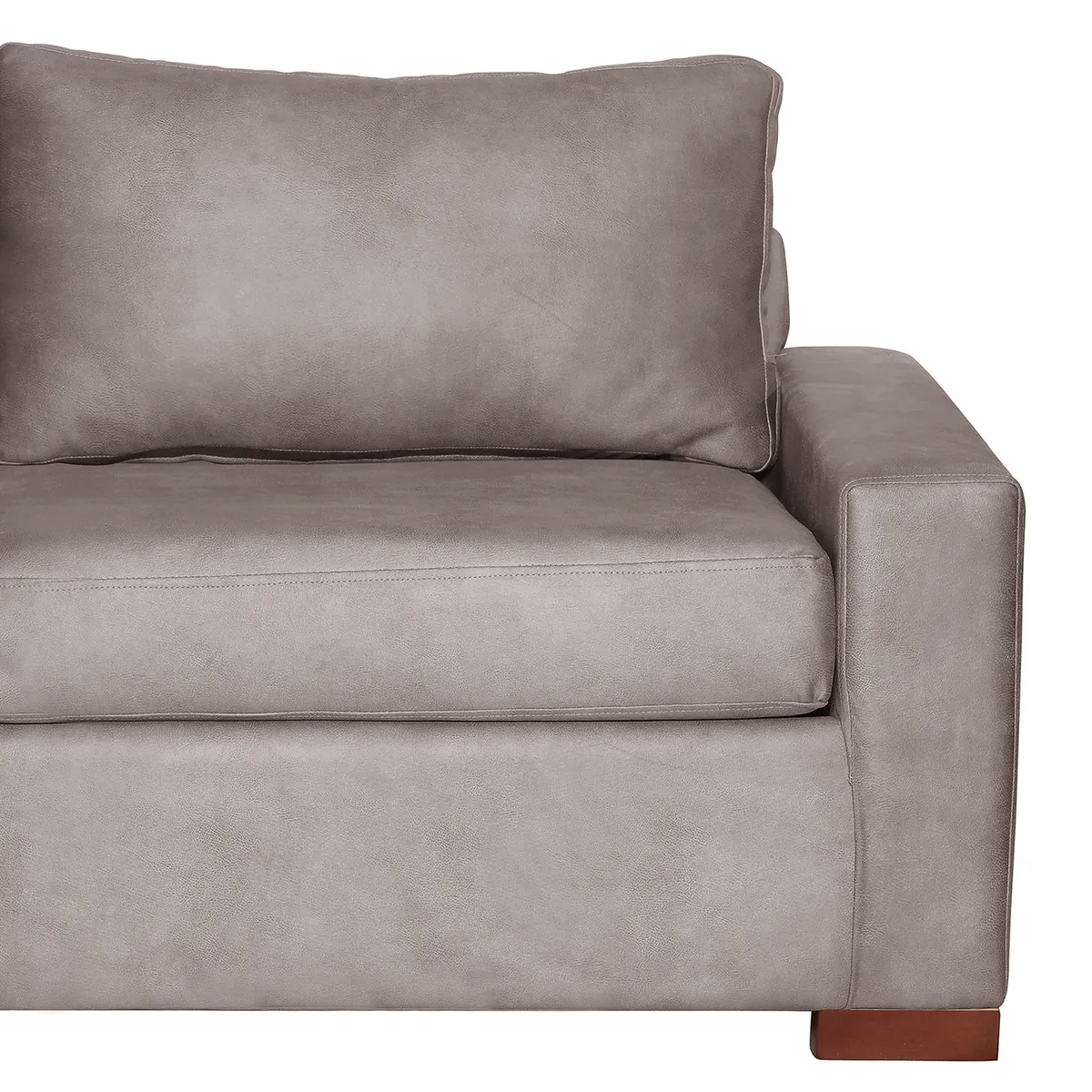 LATAM HOME - Sofá Livorno 3 Cuerpos Cuero Kentucky Gris