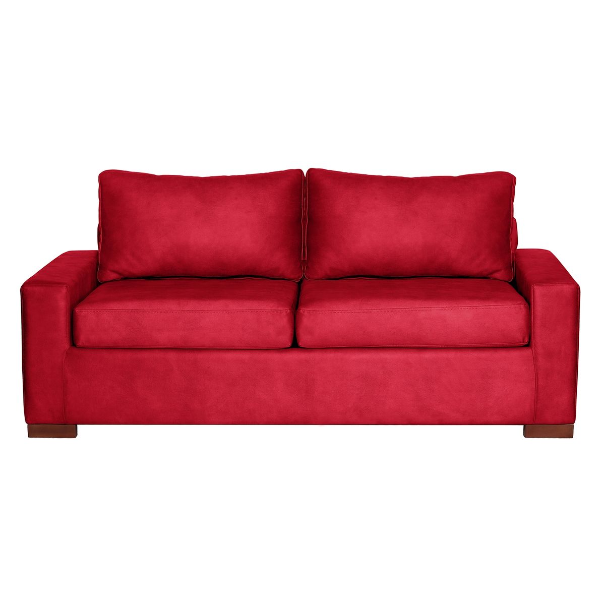 LATAM HOME - Sofá Livorno 3 Cuerpos Cuero Kentucky Rojo