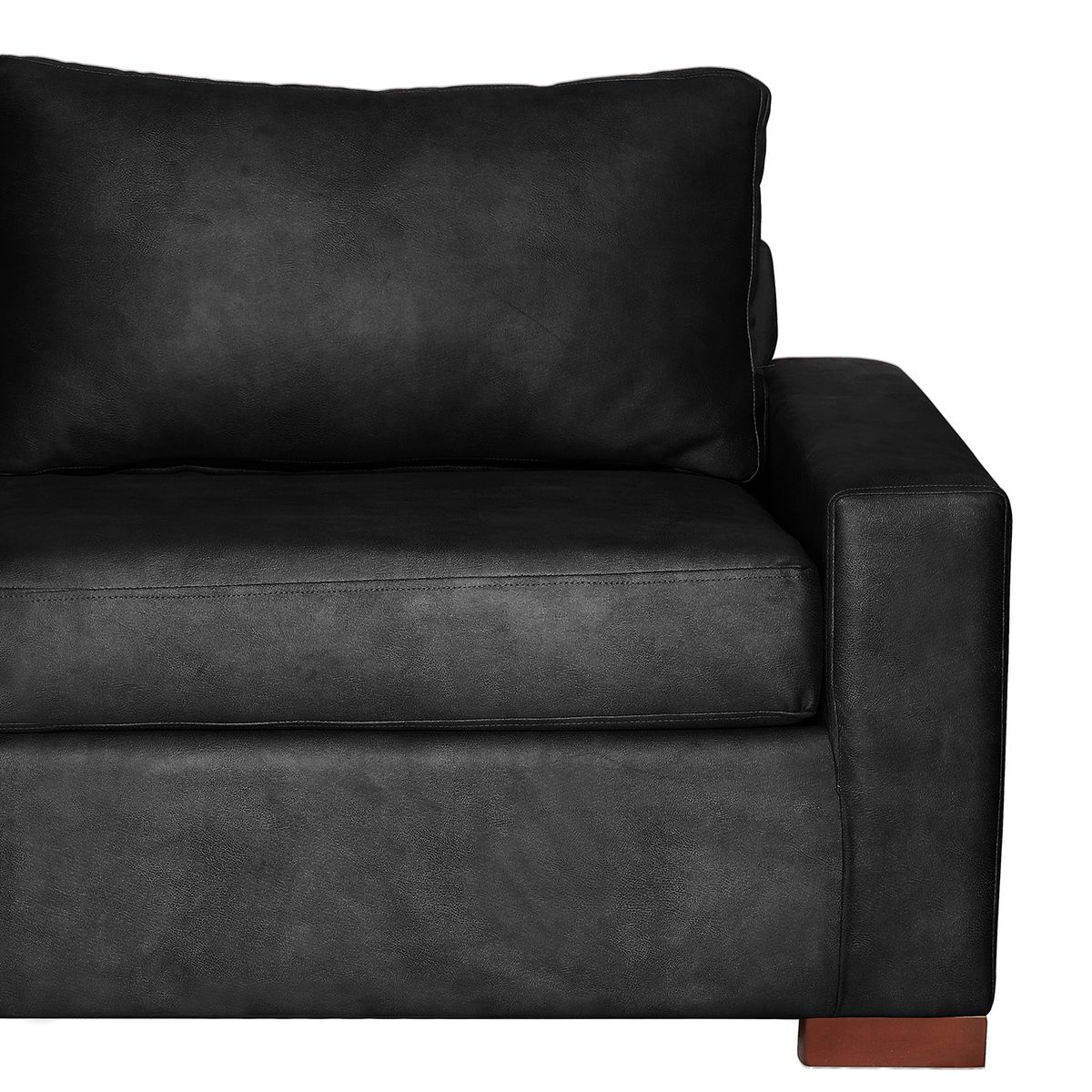 LATAM HOME - Sofá Livorno 3 Cuerpos Cuero Kentucky Negro
