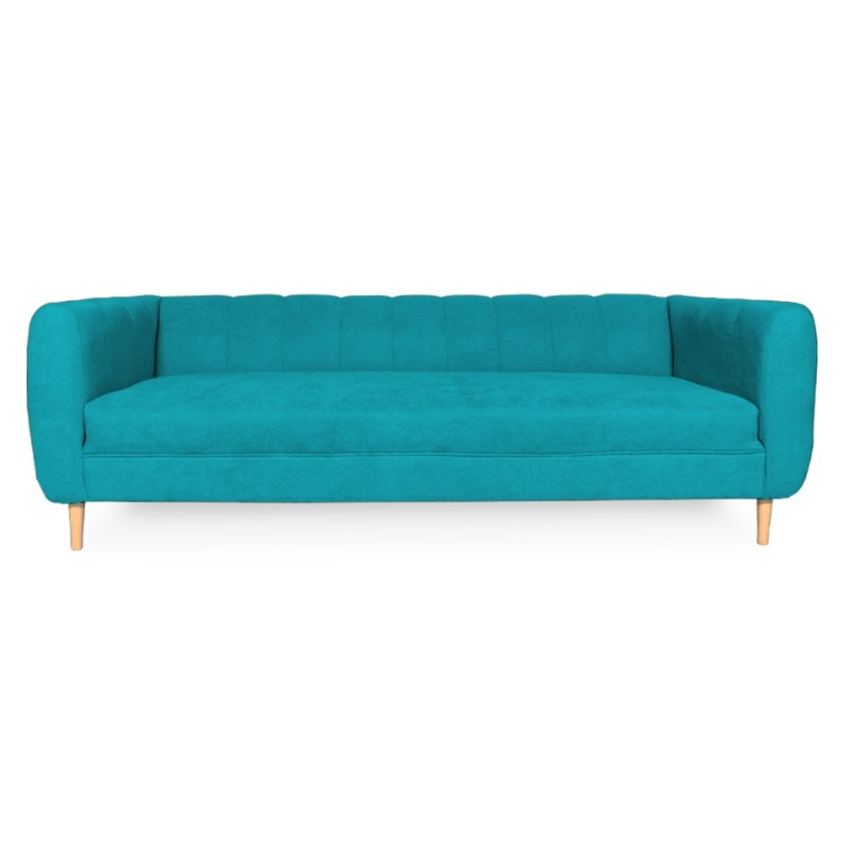 SOFAS HOME - SOFA LYNETTE FELPA TURQUESA 2 CUERPOS