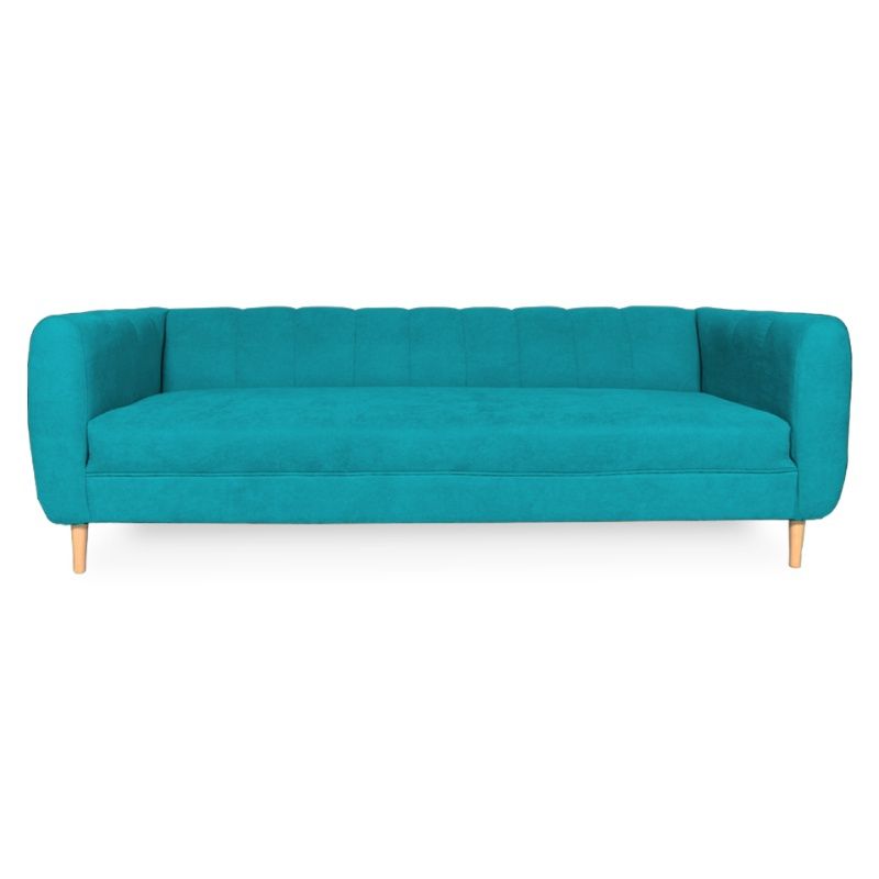 SOFAS HOME - SOFA LYNETTE FELPA TURQUESA 2 CUERPOS