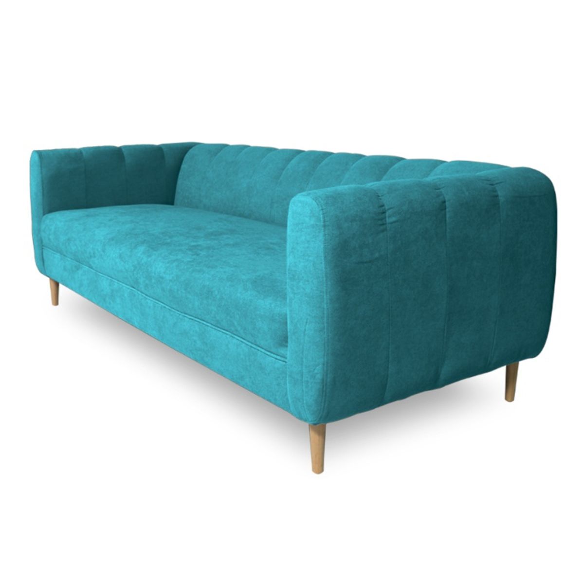 SOFAS HOME - SOFA LYNETTE FELPA TURQUESA 2 CUERPOS