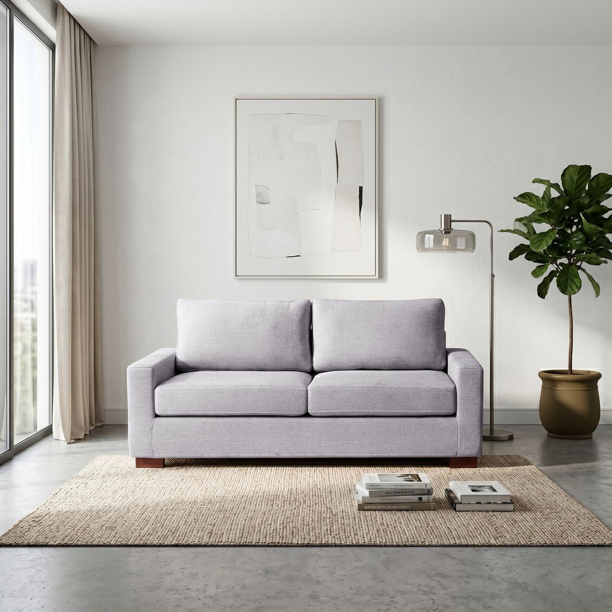 LATAM HOME - Sofá Livorno 3 Cuerpos Resortes Pocket Lino Gris Claro