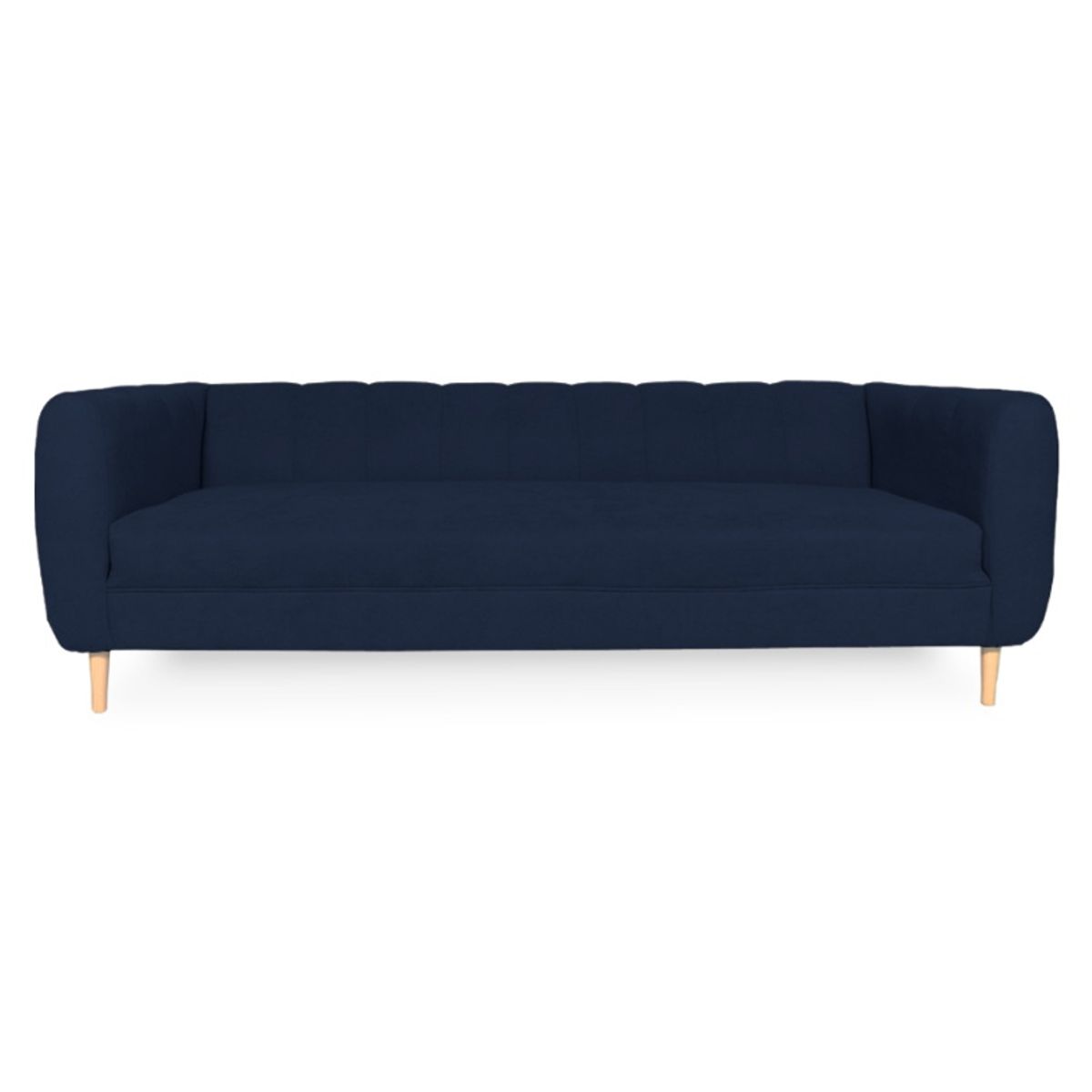 SOFAS HOME - SOFA LYNETTE CHENILLE TIPO LINO AZUL 3 CUERPOS