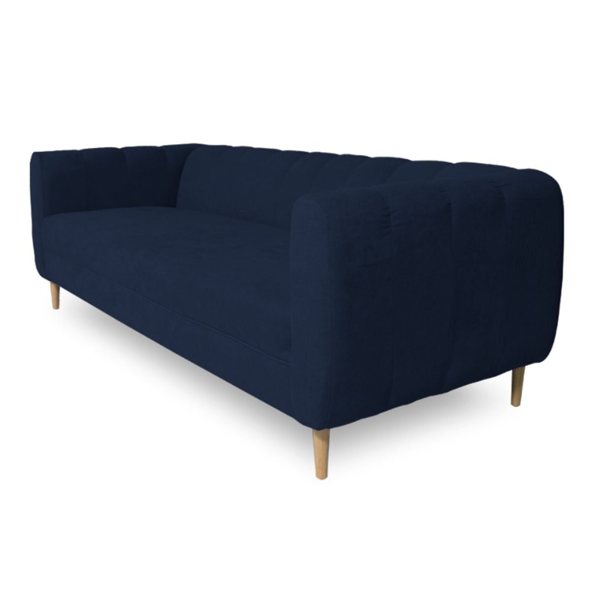 SOFAS HOME - SOFA LYNETTE CHENILLE TIPO LINO AZUL 3 CUERPOS