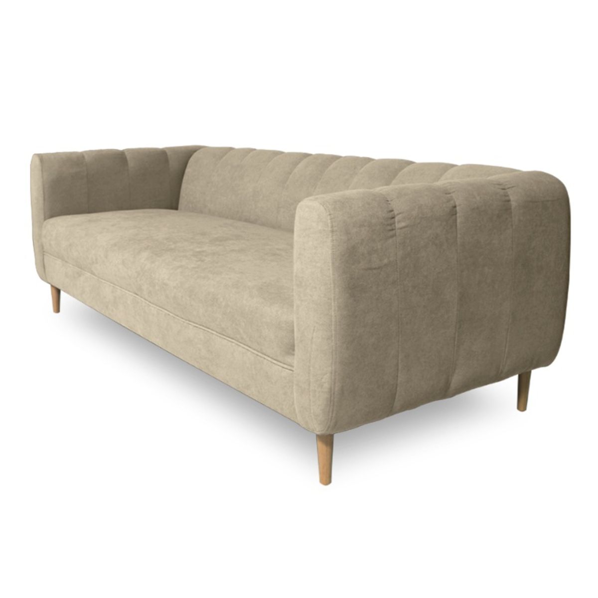 SOFAS HOME - SOFA LYNETTE CHENILLE TIPO LINO BEIGE 3 CUERPOS