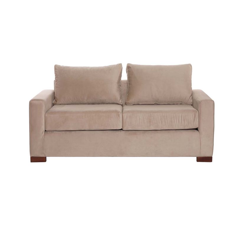 LATAM HOME - Sofá Livorno 2 Cuerpos Tela Velvet Beige