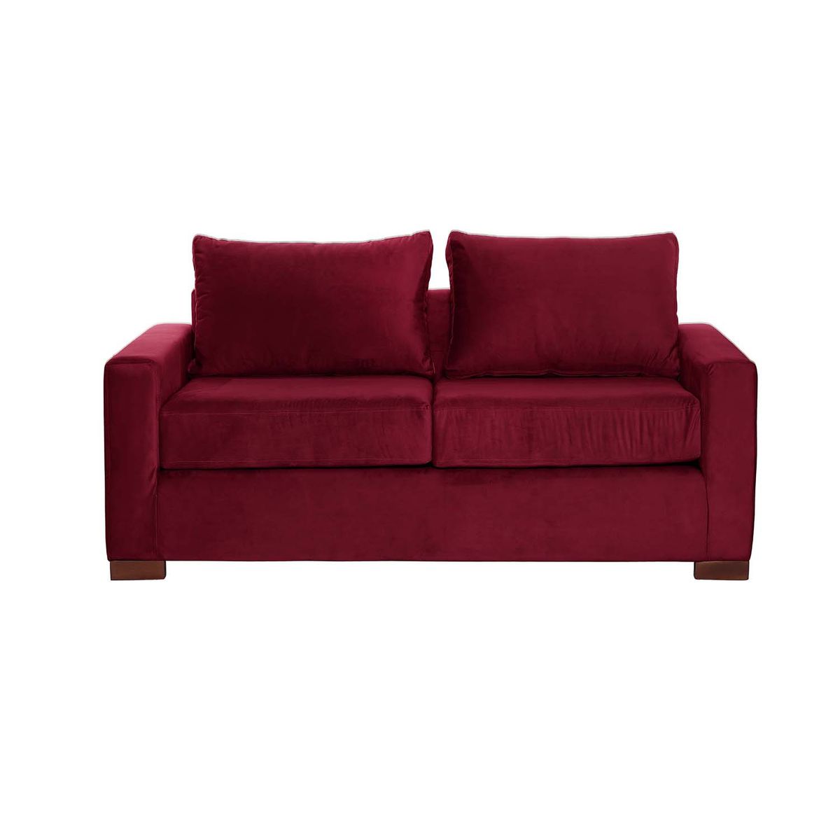 LATAM HOME - Sofá Livorno 2 Cuerpos Tela Velvet Burdeo