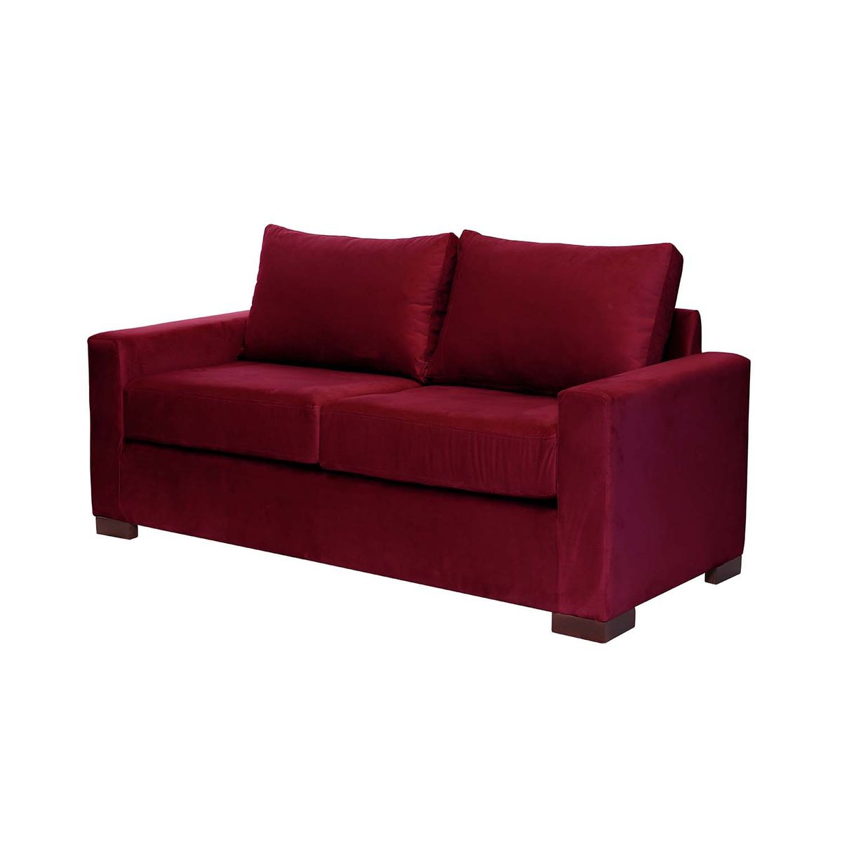 LATAM HOME - Sofá Livorno 2 Cuerpos Tela Velvet Burdeo