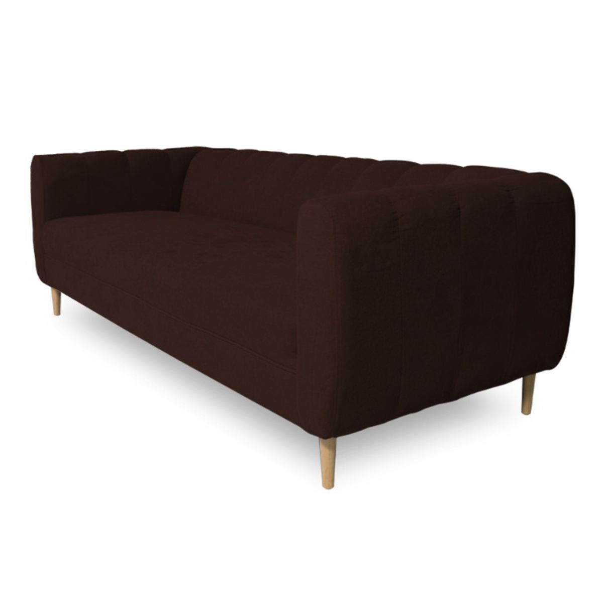 SOFAS HOME - SOFA LYNETTE CHENILLE TIPO LINO CAFE 3 CUERPOS