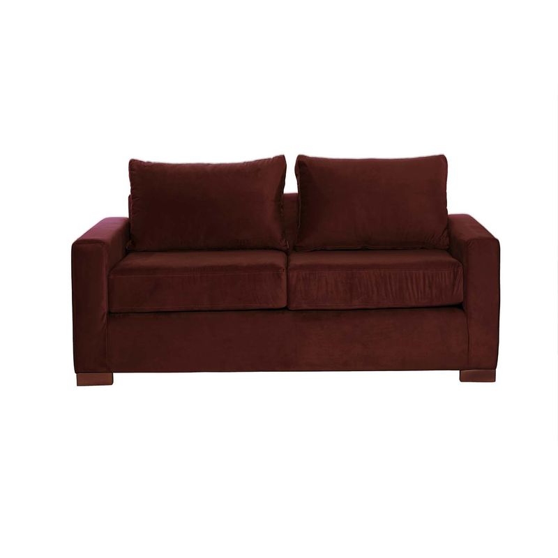 LATAM HOME - Sofá Livorno 2 Cuerpos Tela Velvet Chocolate