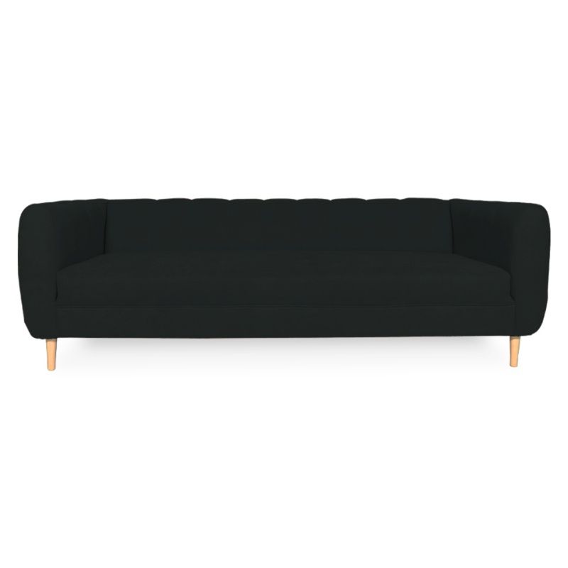 SOFAS HOME - SOFA LYNETTE CHENILLE TIPO LINO GRAFITO 3 CUERPOS