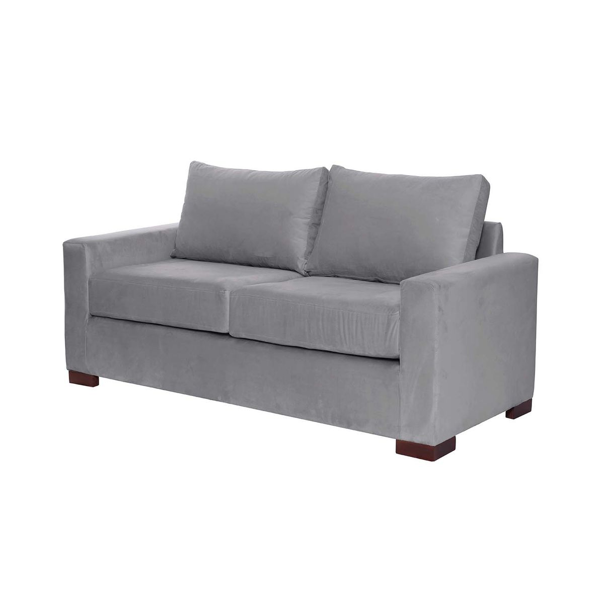 LATAM HOME - Sofá Livorno 2 Cuerpos Tela Velvet Gris