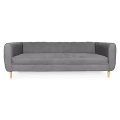 SOFAS HOME - SOFA LYNETTE CHENILLE TIPO LINO GRIS 3 CUERPOS