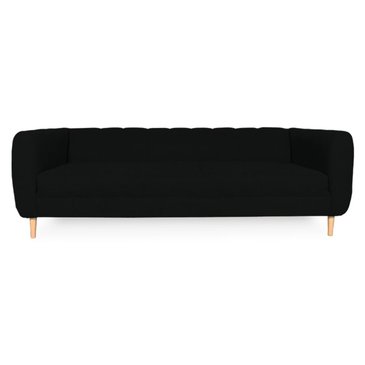 SOFAS HOME - SOFA LYNETTE CHENILLE TIPO LINO NEGRO 3 CUERPOS