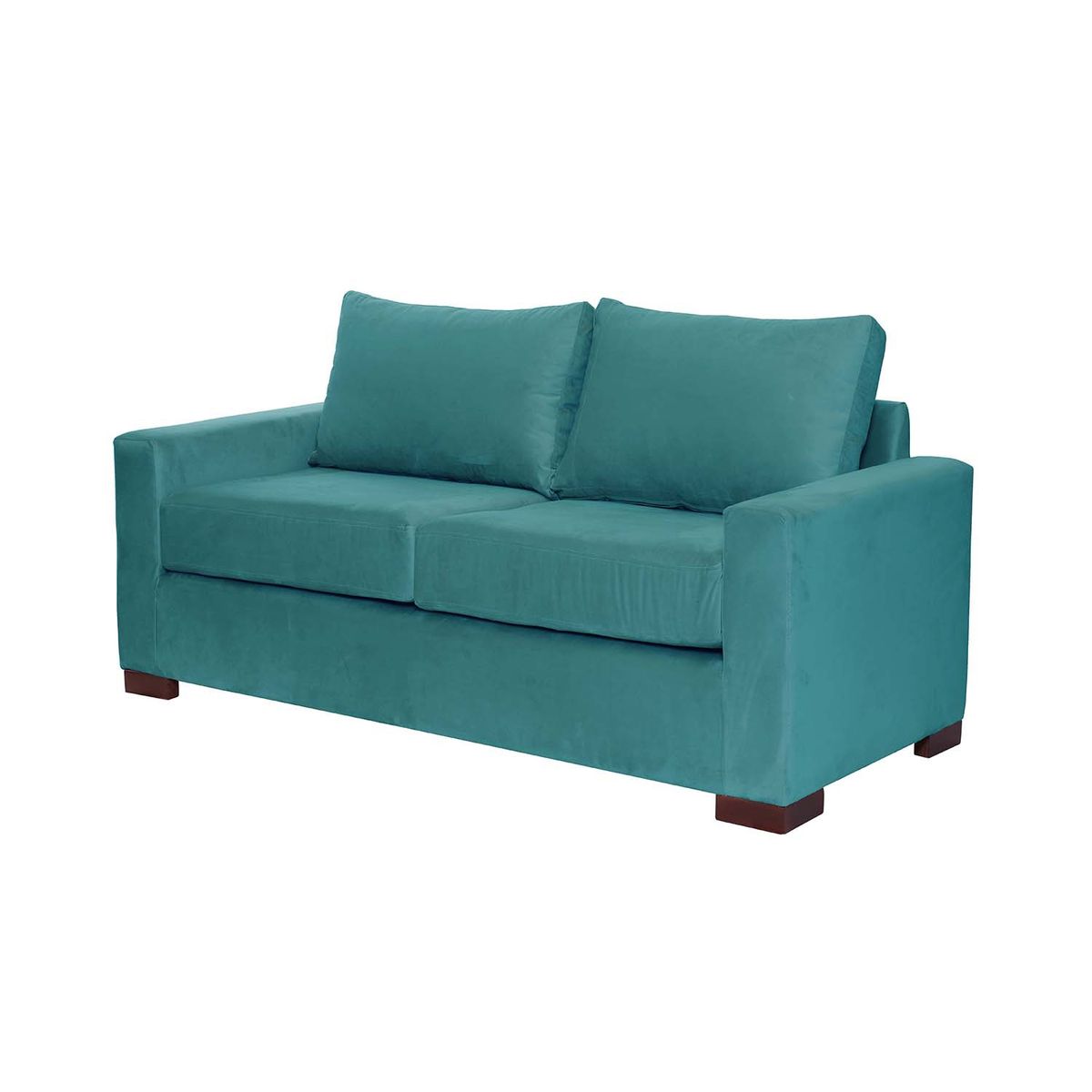 LATAM HOME - Sofá Livorno 2 Cuerpos Tela Velvet Turquesa