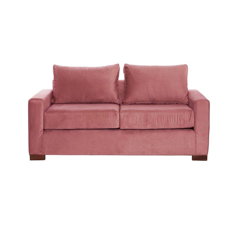 LATAM HOME - Sofá Livorno 2 Cuerpos Tela Velvet Palo Rosa