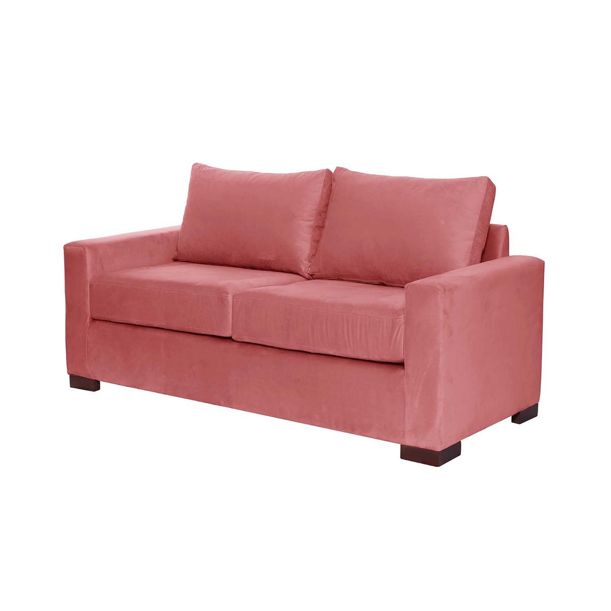 LATAM HOME - Sofá Livorno 2 Cuerpos Tela Velvet Palo Rosa