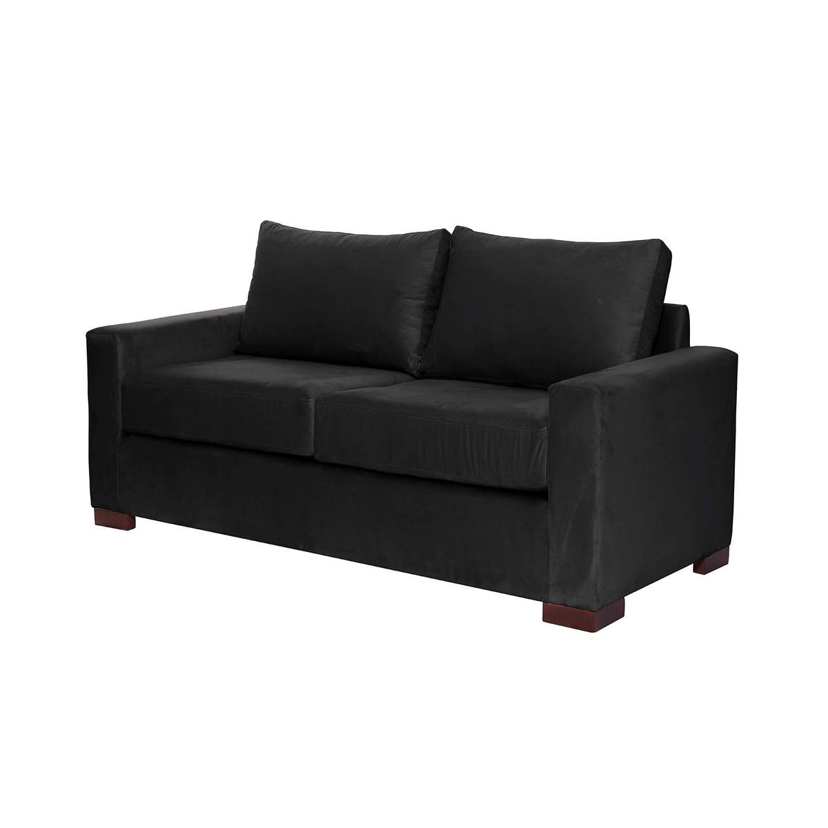 LATAM HOME - Sofá Livorno 2 Cuerpos Tela Velvet Negro