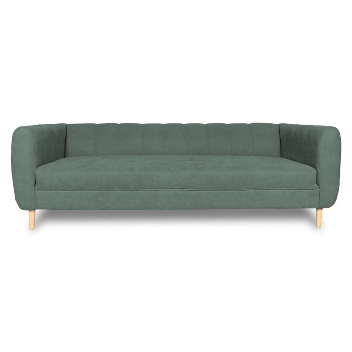 SOFAS HOME - SOFA LYNETTE CHENILLE TIPO LINO VERDE 3 CUERPOS