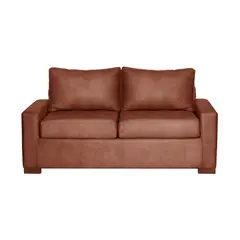 LATAM HOME - Sofá Livorno 2 Cuerpos Cuero Kentucky Café Claro