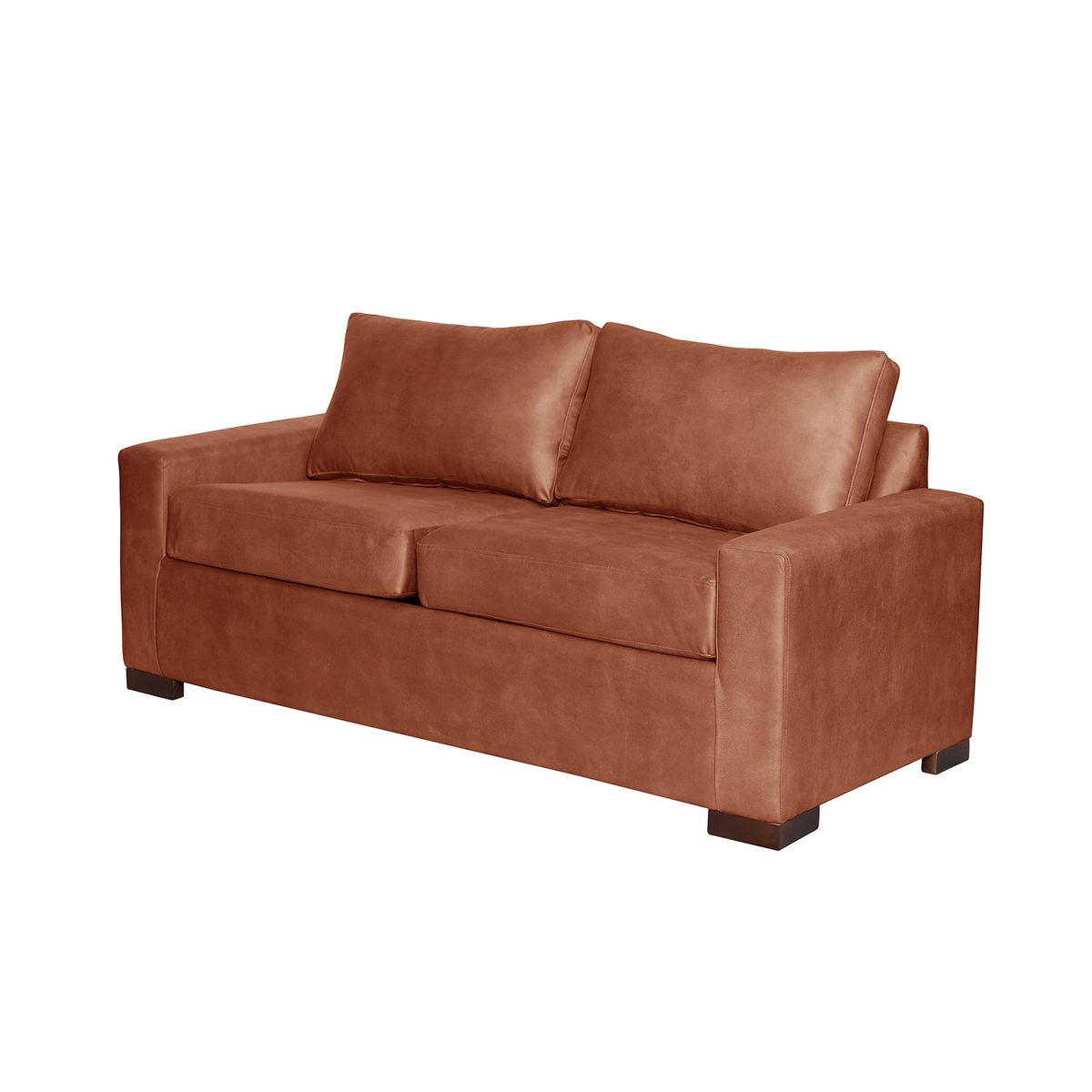 LATAM HOME - Sofá Livorno 2 Cuerpos Cuero Kentucky Café Claro
