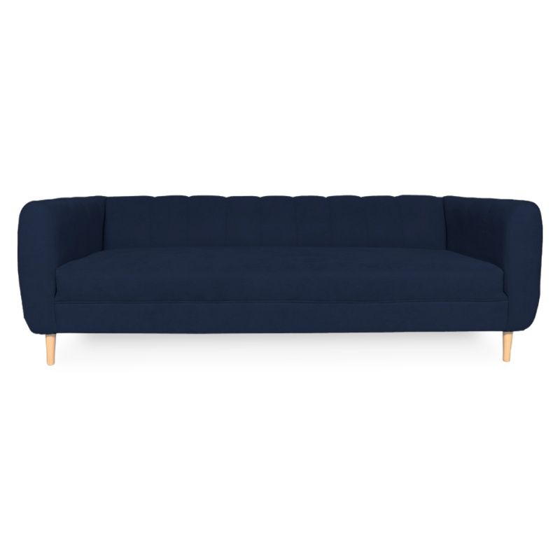 SOFAS HOME - SOFA LYNETTE FELPA AZUL 3 CUERPOS