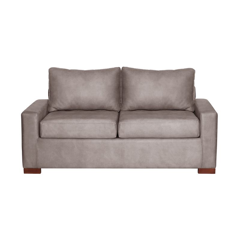 LATAM HOME - Sofá Livorno 2 Cuerpos Cuero Kentucky Gris