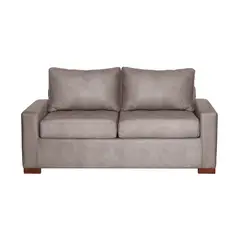 LATAM HOME - Sofá Livorno 2 Cuerpos Cuero Kentucky Gris
