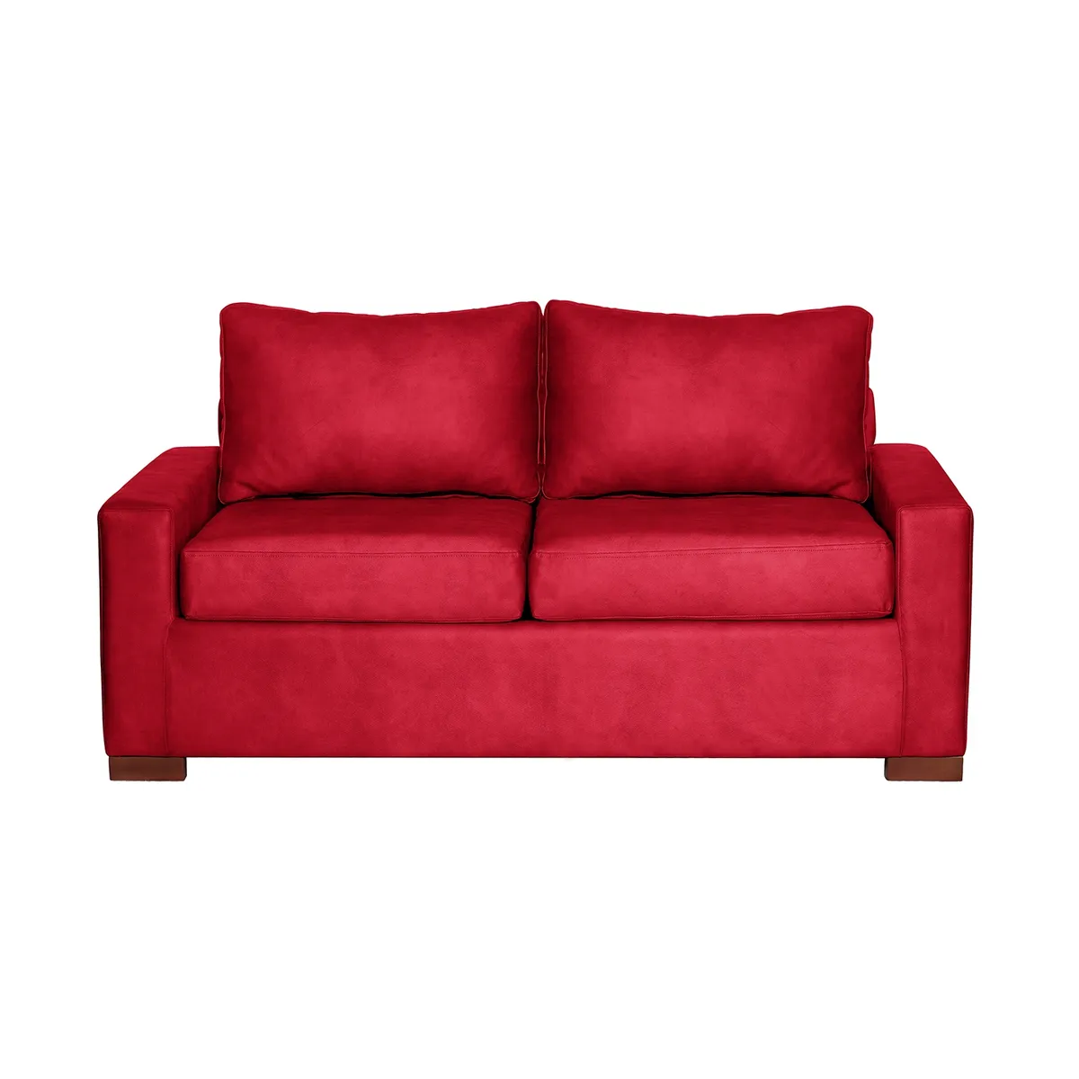 LATAM HOME - Sofá Livorno 2 Cuerpos Cuero Kentucky Rojo