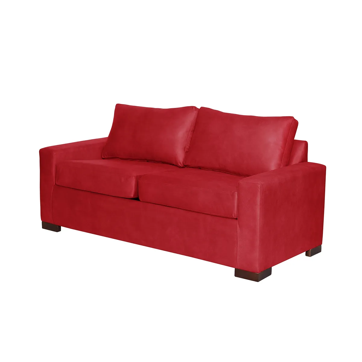 LATAM HOME - Sofá Livorno 2 Cuerpos Cuero Kentucky Rojo
