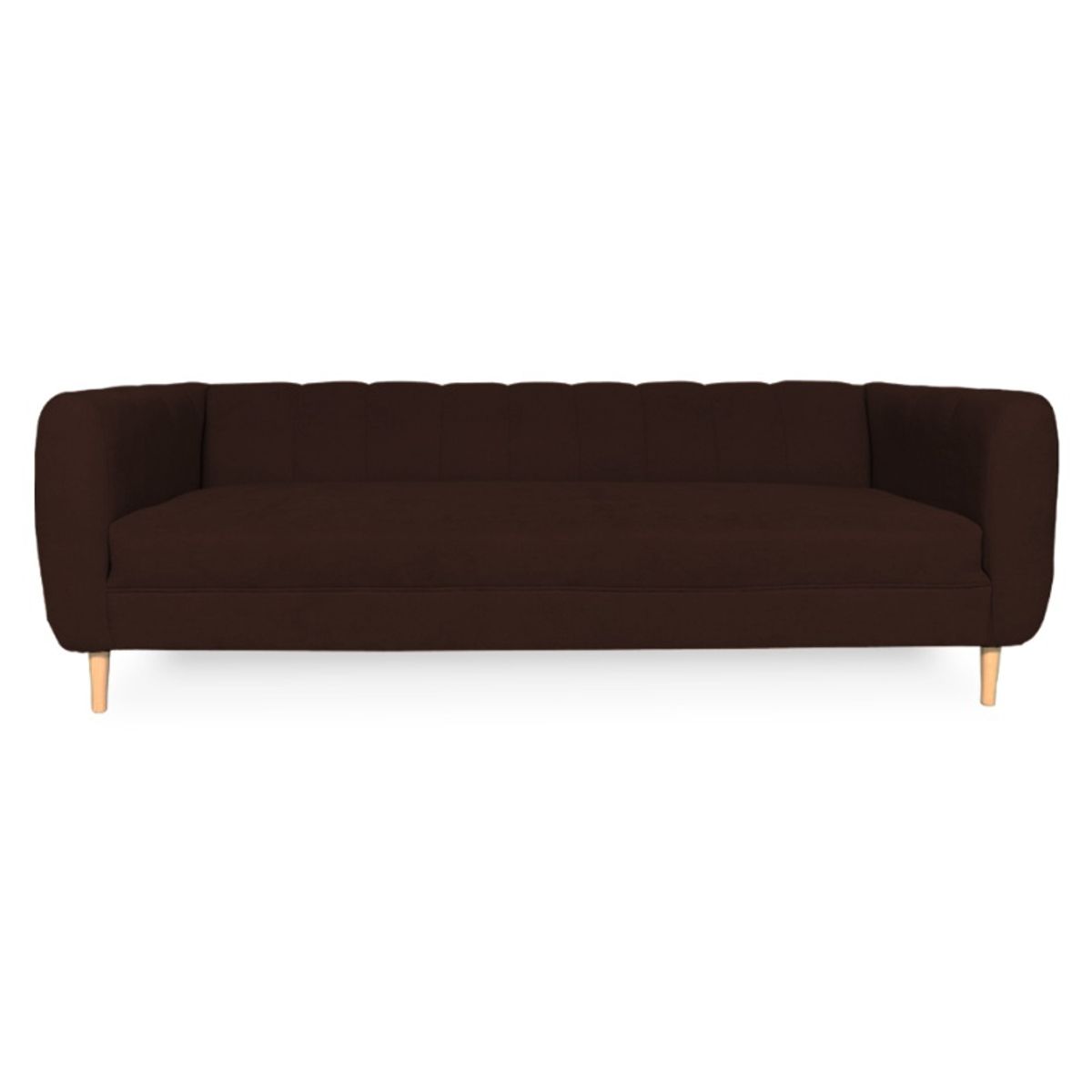 SOFAS HOME - SOFA LYNETTE FELPA CAFE 3 CUERPOS