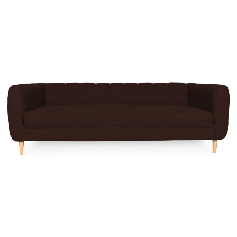 SOFAS HOME - SOFA LYNETTE FELPA CAFE 3 CUERPOS