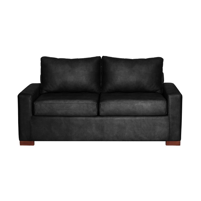 LATAM HOME - Sofá Livorno 2 Cuerpos Cuero Kentucky Negro