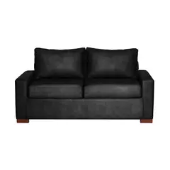 LATAM HOME - Sofá Livorno 2 Cuerpos Cuero Kentucky Negro