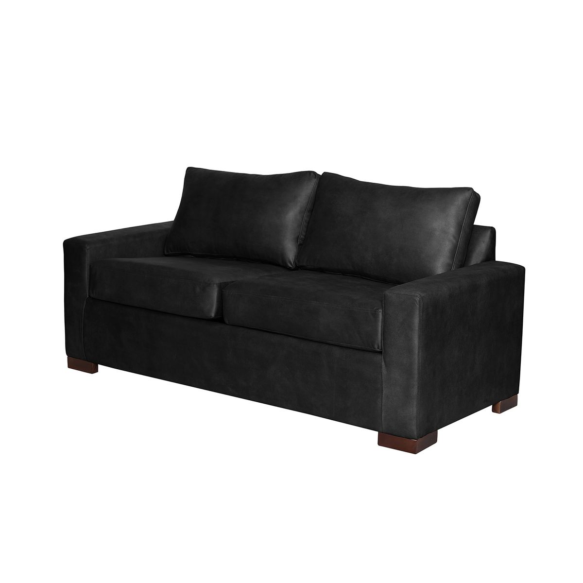 LATAM HOME - Sofá Livorno 2 Cuerpos Cuero Kentucky Negro