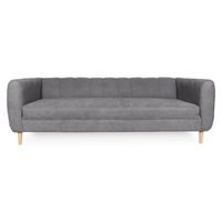 SOFA LYNETTE FELPA GRIS 3 CUERPOS