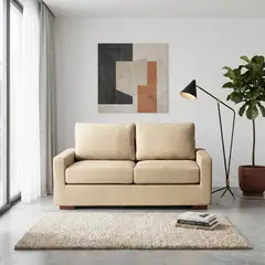 LATAM HOME - Sofá Livorno 2 Cuerpos Resortes Pocket Lino Natural