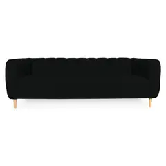 SOFAS HOME - SOFA LYNETTE FELPA NEGRO 3 CUERPOS