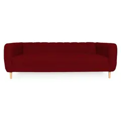 SOFAS HOME - SOFA LYNETTE FELPA ROJO 3 CUERPOS