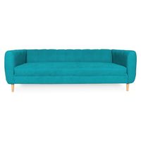 SOFA LYNETTE FELPA TURQUESA 3 CUERPOS