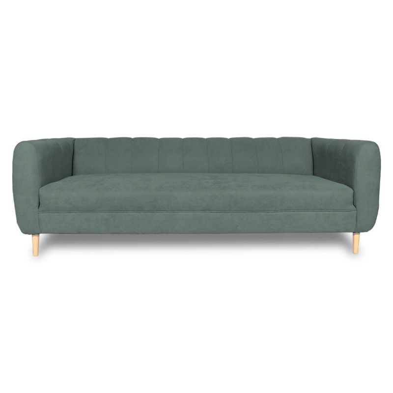 SOFAS HOME - SOFA LYNETTE FELPA VERDE 3 CUERPOS