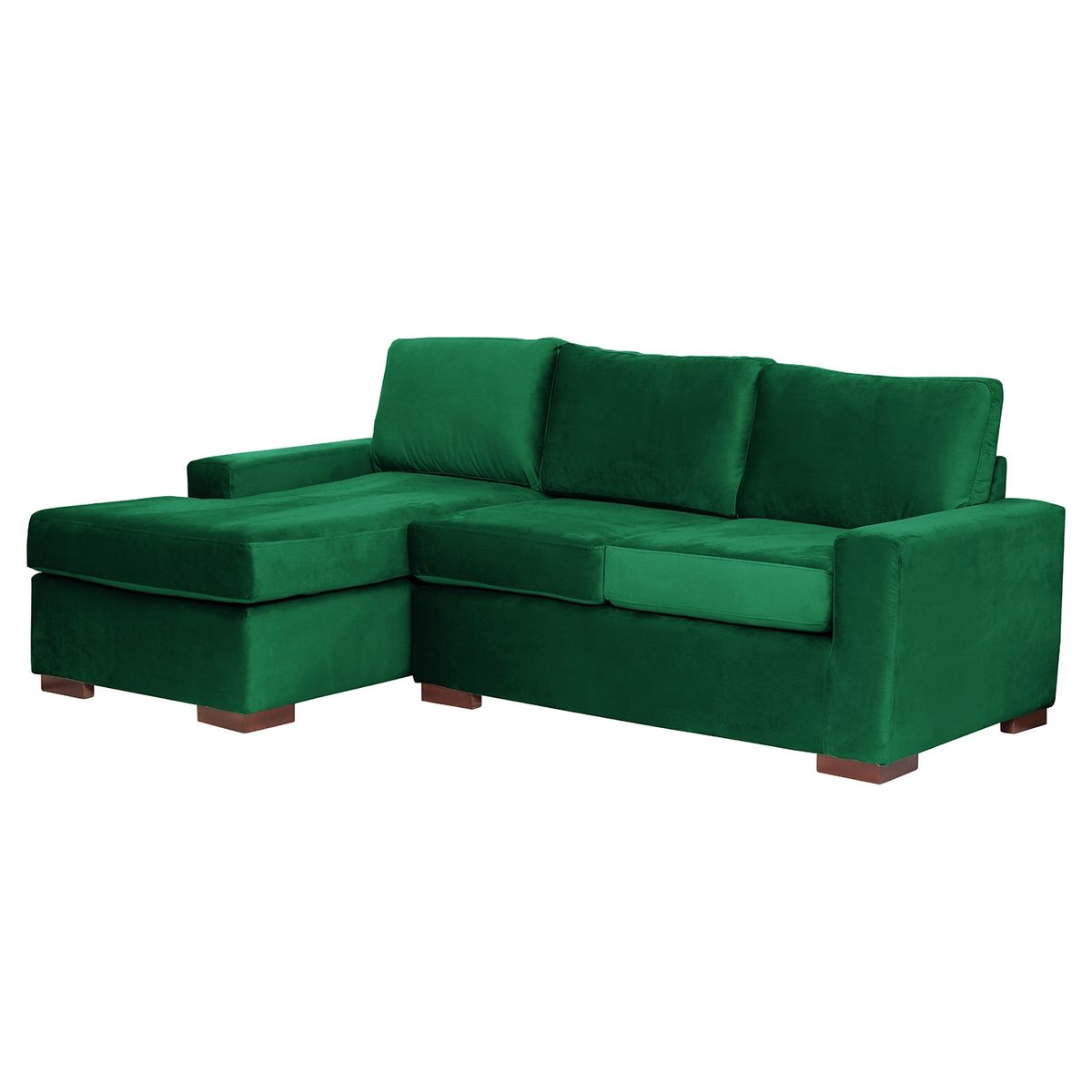 LATAM HOME - Sofá Seccional Izquierdo Livorno Tela Velvet Verde