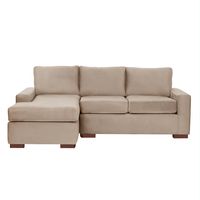 Sofá Seccional Izquierdo Livorno Tela Velvet Beige