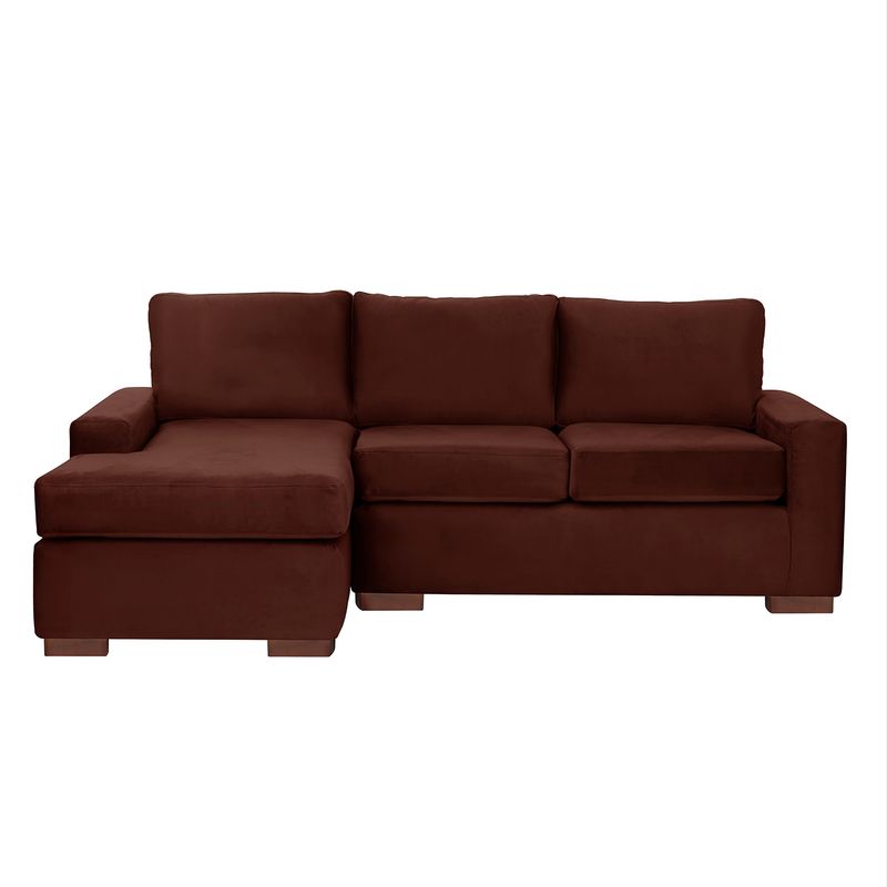 LATAM HOME - Sofá Seccional Izquierdo Livorno Tela Velvet Chocolate