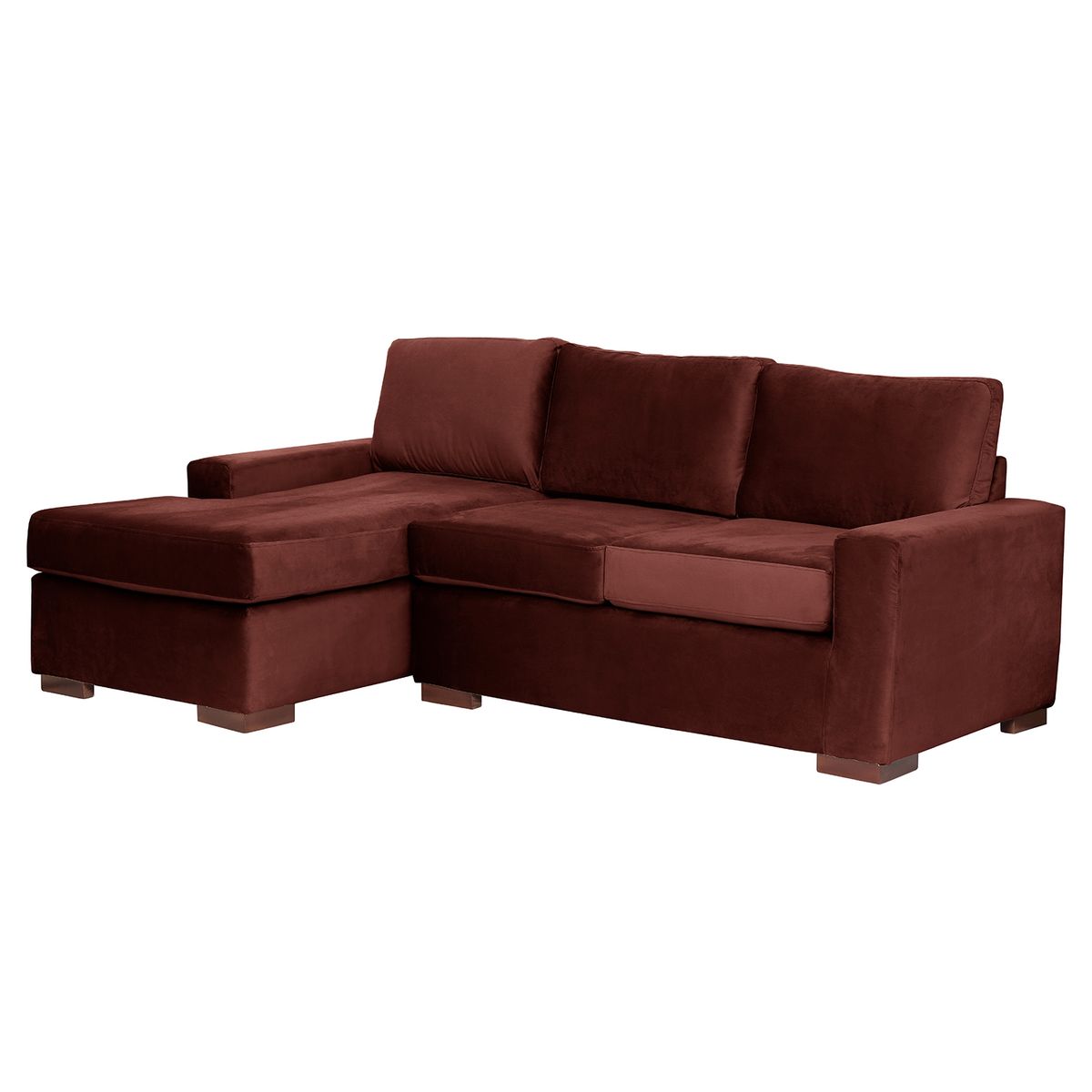 LATAM HOME - Sofá Seccional Izquierdo Livorno Tela Velvet Chocolate