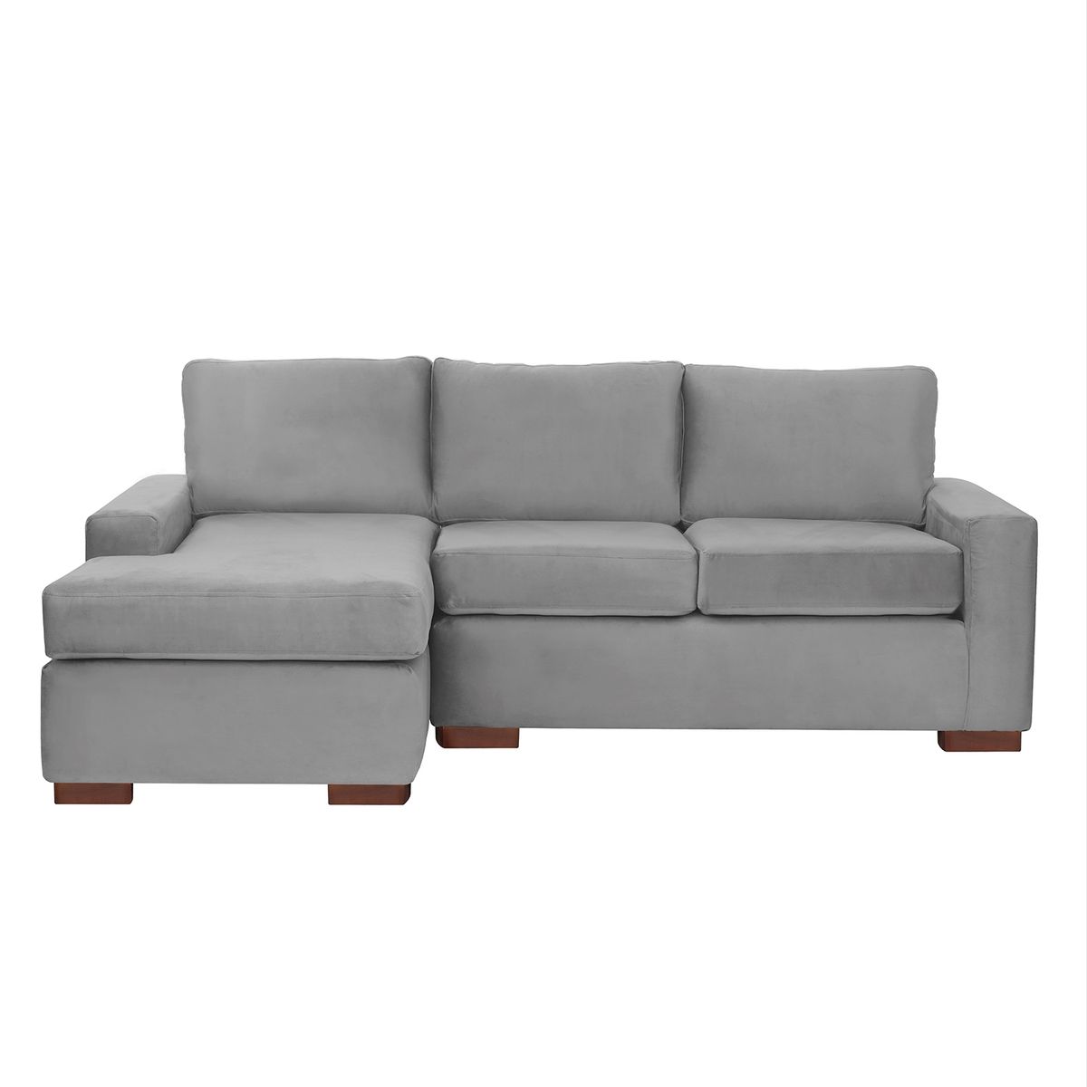LATAM HOME - Sofá Seccional Izquierdo Livorno Tela Velvet Gris