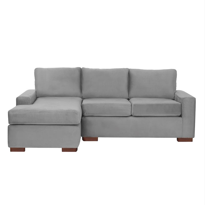 LATAM HOME - Sofá Seccional Izquierdo Livorno Tela Velvet Gris